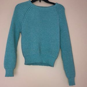 Super chunky blue sweater!!
